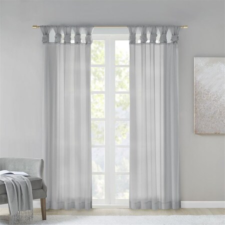 Madison Park Light Grey 100 Percent Polyester Twisted Voile Window MP40-6348